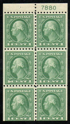 # 462a VF OG NH, Booklet Pane of 6 w/ plate number, bold color!