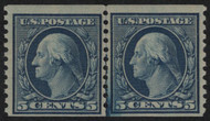 # 496 F-VF OG LH, Line Pair, neat moustache flaw, vivid color!