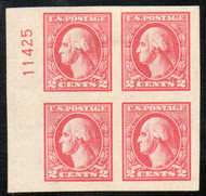 # 534 SUPERB JUMBO OG H, Plate number block of 4, bold color!