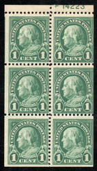 # 552a F-VF OG NH, Booklet Pane of 6 w/ plate number, super fresh!
