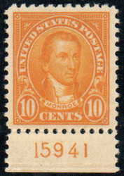 # 562 XF-SUPERB OG LH, Plate number single, bright color, GEM!