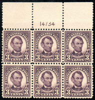 # 555 VF/XF OG NH, Top, bold color, nice plate