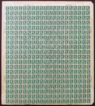 # 383 VF/XF OG NH, Complete Sheet of 400, stamps are all VF/XF, normal edge wear from sheets this size,    Seldom seen