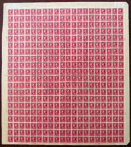 # 409 VF/XF OG NH, Complete Sheet of 400, stamps are all VF/XF, normal edge wear from sheets this size,    Seldom seen