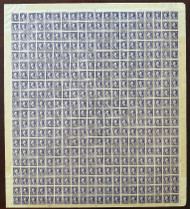 # 483 VF/XF OG NH, Complete Sheet of 400, stamps are all VF/XF, normal edge wear from sheets this size,    Seldom seen