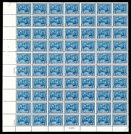 # 550 VF OG NH, Sheet of 70, bright colors, RARE SHEET!