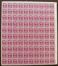 # 829 VF OG NH, sheet of 100, 25c McKinley, a few stamps with dull gum, mostly NH, Nice Price!