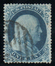 #  22 VF, w/PSE (GRADED 80 (06/16) CERT, grid cancel, a super stamp, perforations well clear on all sides, CHOICE!