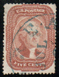 #  27 F/VF, w/APS (11/20) CERT, za well centered stamp in brick red, small thin and tear, nice price