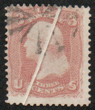 #  65 Fine+, pre printing paper fold, circle of V's cancel, very neat find!