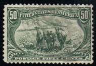# 291 F-VF, light registered cancel, thin, lovely color!