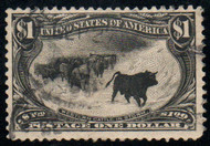 # 292 VF, town cancel, corner crease, bold color!