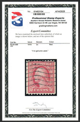 # 449 VF/XF, w/PSE (04/25) CERT, well centered (this issue is not known for its centering), wavy line cancel, vivid color, only buy 449's with a certificate, highly altered, faked coil,  CHOICE!
