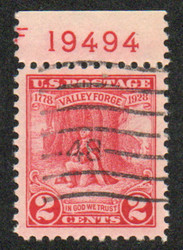 # 645 SUPERB JUMBO, plate number single, wavy line cancel, large margins, SELECT!