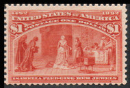 # 241 Fine+ OG NH , w/PSE (10/14) CERT, all never hinged $1-$5 Columbians should have a certificate stating that they are NH, regummed or altered stamps known,  CHOICE!