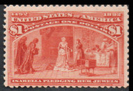 # 241 Fine+ OG NH,  w/PSE (10/14) CERT, all never hinged  $1-$5 Columbians should have a certificate stating that they are NH, regummed or altered stamps known,  FRESH!
