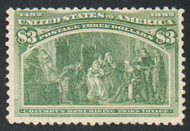 # 243 Fine+ OG NH, w/PSE (11/22) CERT, a truly never hinged stamp with terrific color, all $1-$5 Columbians should have a certificate stating that they are NH, regummed or altered stamps known,  Choice!