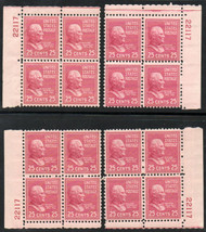 # 829 F/VF to VF OG NH, 22117, Matched Set of 4 plate blocks, nice