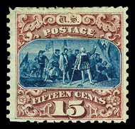 # 129 F/VF OG H, w/PSE (11/07) CERT, eye popping color, small faults, excellent filler, Super Price!