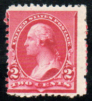 # 220a Fine OG Hr, rare capped 2c, pretty color!