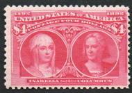 # 244 F/VF OG NH, w/PSE (08/14) CERT, a wonderful never hinged stamp, never buy any $1 Columbians without a valid NH certificate, Choice!