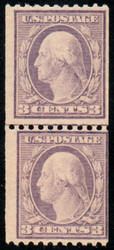 # 489 F-VF OG LH, Line Pair, one mm shift, very nice!