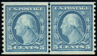 # 496 VF/XF OG NH, Line Pair, half mm shift, terrific color, CHOICE!