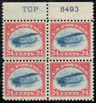 #C  3 F-VF OG NH, Plate Block w/ top, very nice!