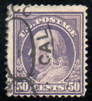 # 421 Fine+, town cancel, spectacular color!