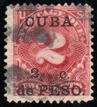 Cuba #J2 F/VF, light cancel, nice color!