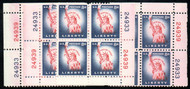#1041 plate 24933/24939, MATCHED SET of 4 Plates, VF OG NH, we have an entire stock of this Scott Number in matched set, ASK!