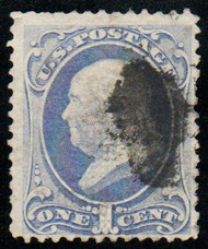 # 134 F-VF, cork cancel, pinhole, vivid color!