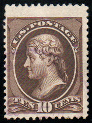 # 209b F/VF, purple town cancel, bold color!