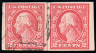 # 482  VF, Line Pair, light cancel, one stamp face free cancel, vibrant color!
