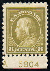 # 470 F/VF OG Hr, Plate number single, nice color!