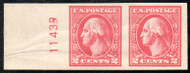 # 534 VF/XF OG LH, Pair, Plate number, wrinkle, vibrant color, CHOICE!