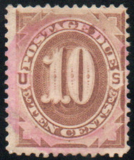 #J  5 F/VF, pink cancel, eye popping color!