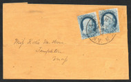 #  22 VF x 2 on cover, w/Doporto (11/11) CERT, each stamp is well centered, Type IIIa relief plate 11, SUPER NICE!