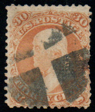 # 100 F/VF, crossroads cancel, perf flaw, beautiful color!