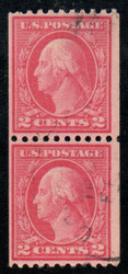 # 449 VF, Pair, w/PF (07/03) CERT, faintly canceled with a date stamp, used pairs of 449 are uncommon and usually faulty due to their use, Never buy any 449's without a certificate, highly faked,  RARITY!!