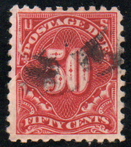 #J 58 VF, rare perf 10, repaired corner, high catalog value, great color!