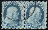 #  22 F/VF, Pair, town cancel, lovely color!