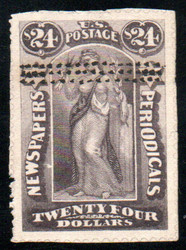 #PR 76 XF, unusual dot cancel, perfs trimmed, bold color!