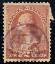 # 210 VF, blue US mail cancel, rich color!