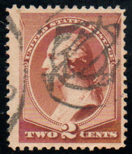 # 210 VF, monogram POD in circle cancel, bold color!