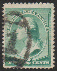 # 213 VF, 1 in barrow fancy cancel, great color!