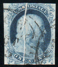 #   7 VF/XF, town cancel, pre printing paper fold, SELECT!