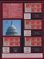 #C 64b,c VF OG NH, one of each slogan, 4 panes, written up on page, Nice!