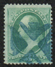# 136 F-VF, blue "crossroads" cancel, vivid colors!