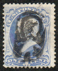 # 145 Fine+, hollowed "doll" cancel, tear, pretty color!